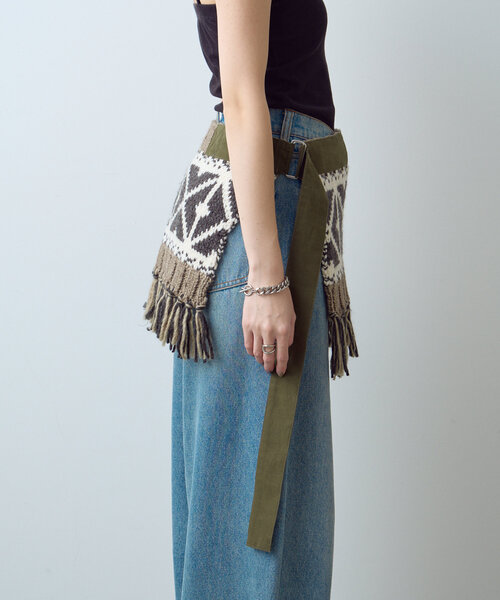 etsinta(エシンタ)の「【etsinta】リメイクミリタリーカウチンエプロンベルト(スカート・レディース・カーキ・ONE SIZE)」の19枚目の写真