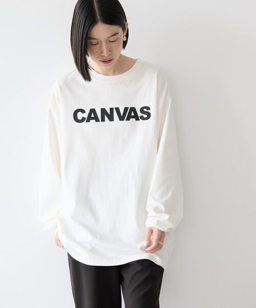 AMERICAN HOLIC(アメリカンホリック)の「CANVASロゴカットプルオーバー(Tシャツ/カットソー・レディース・オフホワイト/ブラック・M/L)」の3枚目の写真