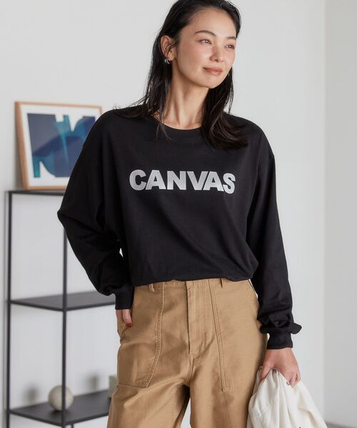 AMERICAN HOLIC(アメリカンホリック)の「CANVASロゴカットプルオーバー(Tシャツ/カットソー・レディース・オフホワイト/ブラック・M/L)」の9枚目の写真