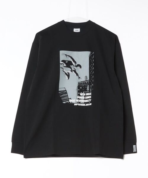 MARVEL(マーベル)の「マーベル MARVEL ロングTシャツ(Tシャツ/カットソー・メンズ・ブラック/ホワイト・LL/3L/S/M/L)」の2枚目の写真