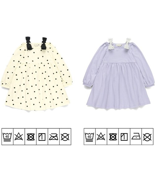 BRANSHES（ブランシェス）の「肩リボンカットソーワンピース（ワンピース・キッズ・アイボリー/ラベンダー・110/120/100/130/90/140/150）」の14枚目の写真