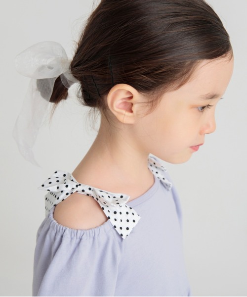 BRANSHES（ブランシェス）の「肩リボンカットソーワンピース（ワンピース・キッズ・アイボリー/ラベンダー・110/120/100/130/90/140/150）」の18枚目の写真