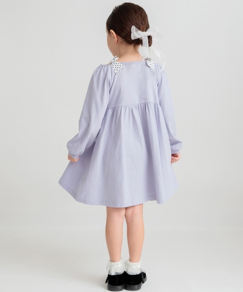 BRANSHES（ブランシェス）の「肩リボンカットソーワンピース（ワンピース・キッズ・アイボリー/ラベンダー・110/120/100/130/90/140/150）」の17枚目の写真