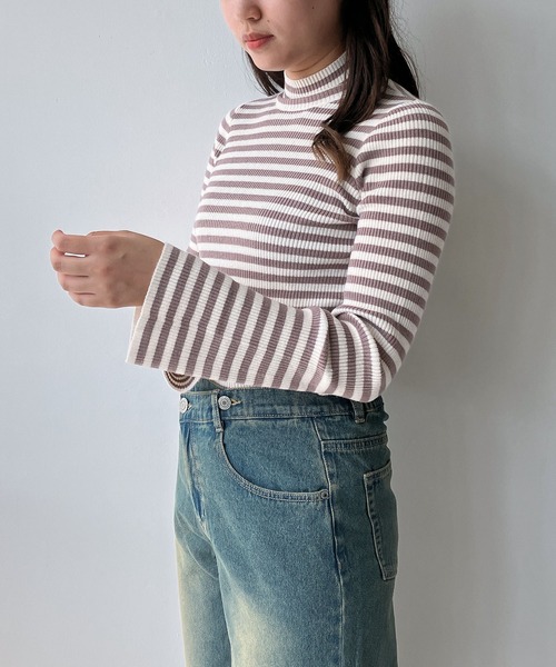 AS KNOW AS plus（アズノゥアズプラス）の「◇フレアスリーブ ハイネックリブニットプルオーバー（ニット/セーター・レディース・ブラウン系その他/ブラック/アイボリー/シルバー系/ピンク系/ブラック系その他/ボルドー・FREE）」の16枚目の写真