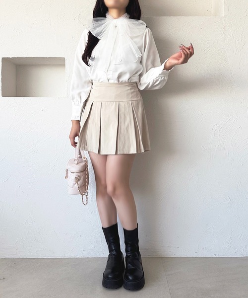apres jour(アプレジュール)の「チュールボウタイブラウス【ZOZOTOWN限定アイテム】(シャツ/ブラウス・レディース・ピンクベージュ/ライトブルー/ホワイト/ホワイト系その他2・フリー/X-LARGE)」の12枚目の写真