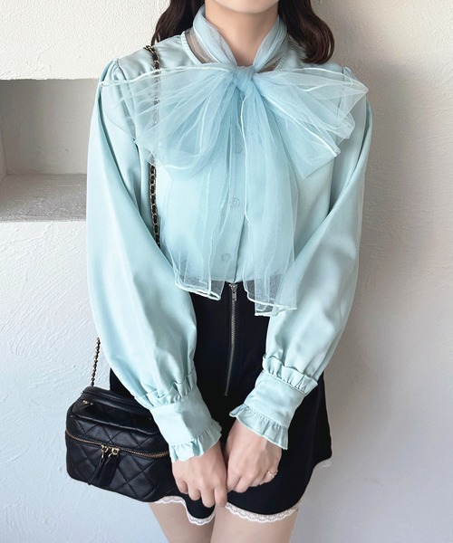 apres jour(アプレジュール)の「チュールボウタイブラウス【ZOZOTOWN限定アイテム】(シャツ/ブラウス・レディース・ピンクベージュ/ライトブルー/ホワイト/ホワイト系その他2・フリー/X-LARGE)」の19枚目の写真