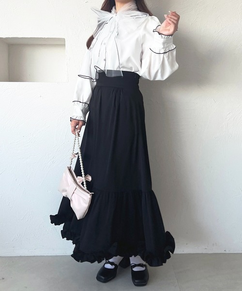 apres jour(アプレジュール)の「チュールボウタイブラウス【ZOZOTOWN限定アイテム】(シャツ/ブラウス・レディース・ピンクベージュ/ライトブルー/ホワイト/ホワイト系その他2・フリー/X-LARGE)」の18枚目の写真