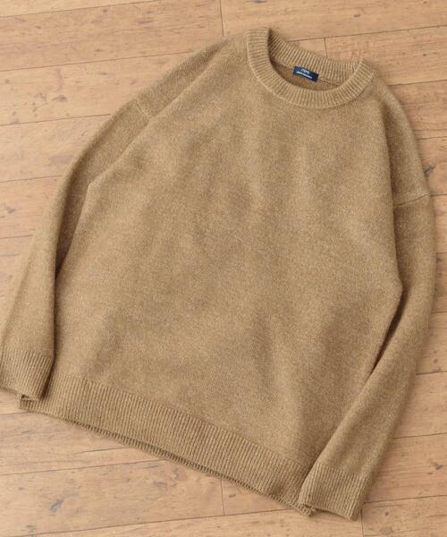 ITEMS URBANRESEARCH(アイテムズ アーバンリサーチ)の「クルーネック メランジニット プルオーバー(ニット/セーター・メンズ・ベージュ/チャコールグレー/グレー/カーキ・LARGE/MEDIUM)」の4枚目の写真