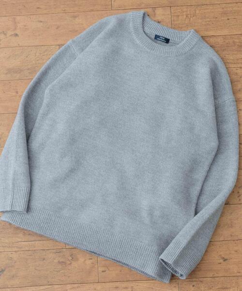 ITEMS URBANRESEARCH(アイテムズ アーバンリサーチ)の「クルーネック メランジニット プルオーバー(ニット/セーター・メンズ・ベージュ/チャコールグレー/グレー/カーキ・LARGE/MEDIUM)」の9枚目の写真