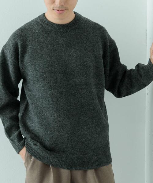 ITEMS URBANRESEARCH(アイテムズ アーバンリサーチ)の「クルーネック メランジニット プルオーバー(ニット/セーター・メンズ・ベージュ/チャコールグレー/グレー/カーキ・LARGE/MEDIUM)」の15枚目の写真