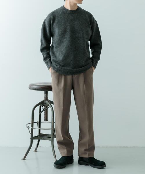 ITEMS URBANRESEARCH(アイテムズ アーバンリサーチ)の「クルーネック メランジニット プルオーバー(ニット/セーター・メンズ・ベージュ/チャコールグレー/グレー/カーキ・LARGE/MEDIUM)」の16枚目の写真