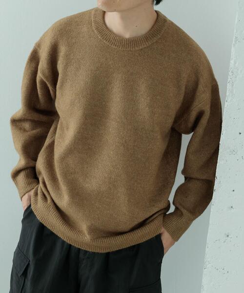 ITEMS URBANRESEARCH(アイテムズ アーバンリサーチ)の「クルーネック メランジニット プルオーバー(ニット/セーター・メンズ・ベージュ/チャコールグレー/グレー/カーキ・LARGE/MEDIUM)」の21枚目の写真