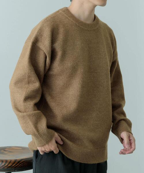 ITEMS URBANRESEARCH(アイテムズ アーバンリサーチ)の「クルーネック メランジニット プルオーバー(ニット/セーター・メンズ・ベージュ/チャコールグレー/グレー/カーキ・LARGE/MEDIUM)」の22枚目の写真