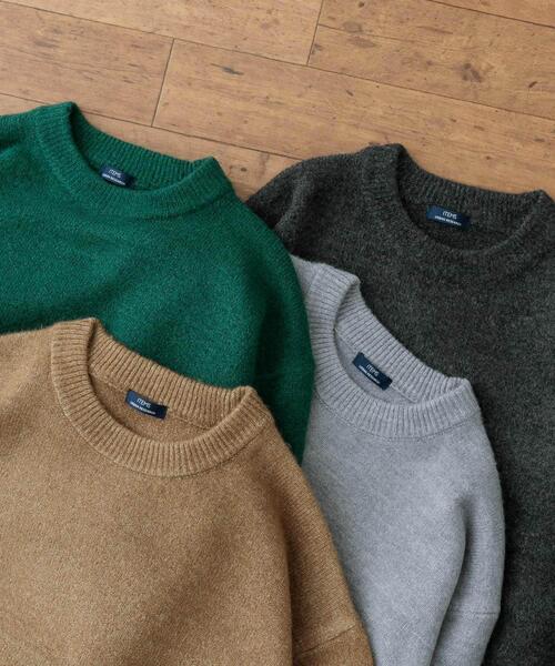 ITEMS URBANRESEARCH（アイテムズ アーバンリサーチ）の「クルーネック メランジニット プルオーバー（ニット/セーター・メンズ・ベージュ/チャコールグレー/グレー/カーキ・LARGE/MEDIUM）」の6枚目の写真