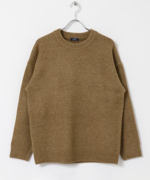 ITEMS URBANRESEARCH（アイテムズ アーバンリサーチ）の「クルーネック メランジニット プルオーバー（ニット/セーター・メンズ・ベージュ/チャコールグレー/グレー/カーキ・LARGE/MEDIUM）」の7枚目の写真