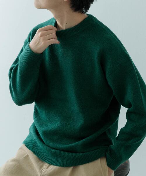 ITEMS URBANRESEARCH（アイテムズ アーバンリサーチ）の「クルーネック メランジニット プルオーバー（ニット/セーター・メンズ・ベージュ/チャコールグレー/グレー/カーキ・LARGE/MEDIUM）」の9枚目の写真