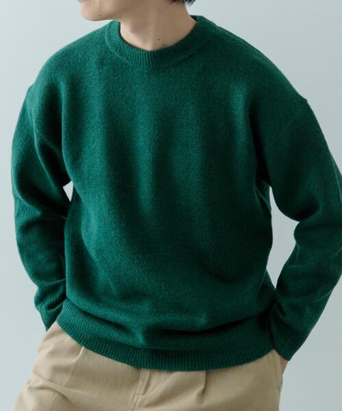 ITEMS URBANRESEARCH（アイテムズ アーバンリサーチ）の「クルーネック メランジニット プルオーバー（ニット/セーター・メンズ・ベージュ/チャコールグレー/グレー/カーキ・LARGE/MEDIUM）」の10枚目の写真