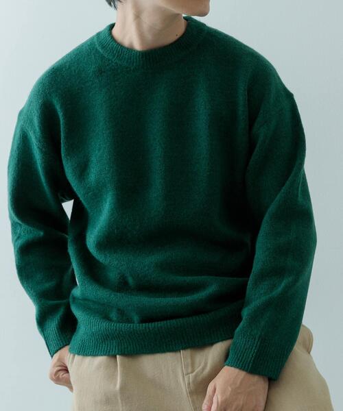 ITEMS URBANRESEARCH（アイテムズ アーバンリサーチ）の「クルーネック メランジニット プルオーバー（ニット/セーター・メンズ・ベージュ/チャコールグレー/グレー/カーキ・LARGE/MEDIUM）」の12枚目の写真