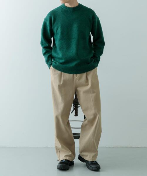 ITEMS URBANRESEARCH（アイテムズ アーバンリサーチ）の「クルーネック メランジニット プルオーバー（ニット/セーター・メンズ・ベージュ/チャコールグレー/グレー/カーキ・LARGE/MEDIUM）」の13枚目の写真