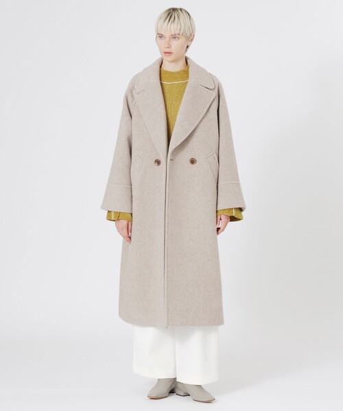 LOVELESS（ラブレス）の「ウールボンディングオーバーコート（チェスターコート・レディース・グリーン/ベージュ系その他/チャコールグレー・34/36）」の6枚目の写真