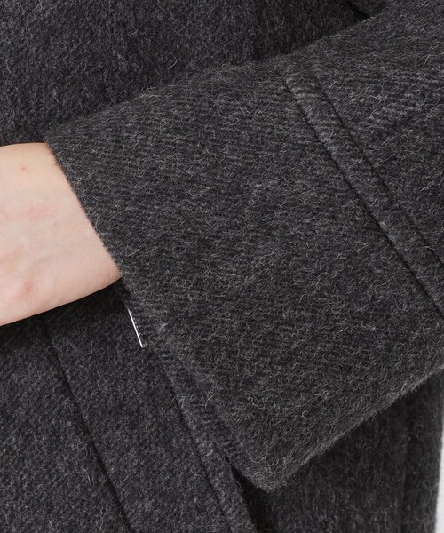 LOVELESS（ラブレス）の「ウールボンディングオーバーコート（チェスターコート・レディース・グリーン/ベージュ系その他/チャコールグレー・34/36）」の14枚目の写真
