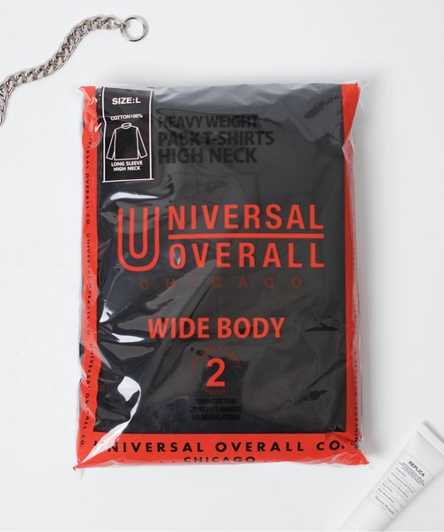 UNIVERSAL OVERALL(ユニバーサルオーバーオール)の「UNIVERSAL OVERALL / WIDE HEAVY 2P PACKS HIGH NECK TEE / UVOP-008(Tシャツ/カットソー・メンズ・ブラック/ホワイト・MEDIUM/LARGE/X-LARGE/SMALL)」の6枚目の写真