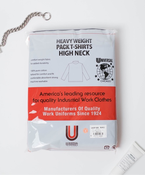 UNIVERSAL OVERALL(ユニバーサルオーバーオール)の「UNIVERSAL OVERALL / WIDE HEAVY 2P PACKS HIGH NECK TEE / UVOP-008(Tシャツ/カットソー・メンズ・ブラック/ホワイト・MEDIUM/LARGE/X-LARGE/SMALL)」の9枚目の写真