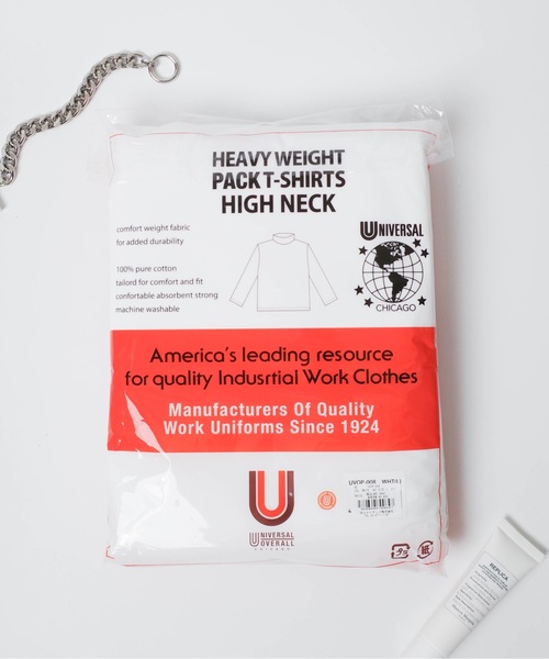 UNIVERSAL OVERALL(ユニバーサルオーバーオール)の「UNIVERSAL OVERALL / WIDE HEAVY 2P PACKS HIGH NECK TEE / UVOP-008(Tシャツ/カットソー・メンズ・ブラック/ホワイト・MEDIUM/LARGE/X-LARGE/SMALL)」の14枚目の写真