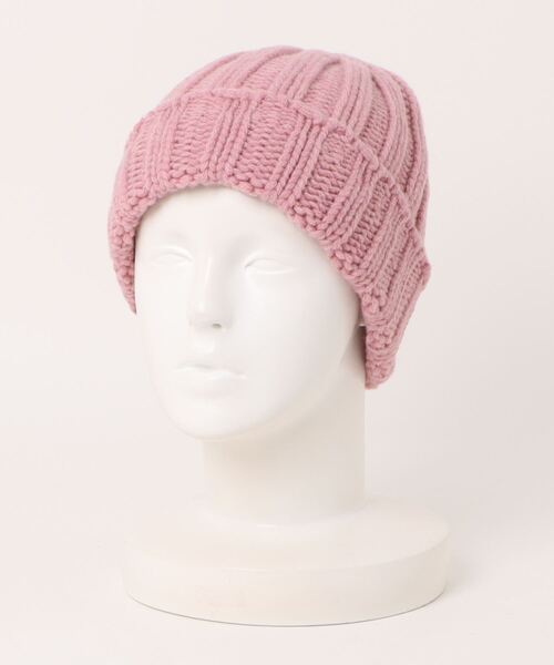 ROBERT MACKIE（ロバートマッキー）の「【MACKIE】リッブニットCAP（ニットキャップ/ビーニー・レディース・ピンク/ネイビー・FREE）」の6枚目の写真