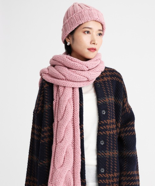 ROBERT MACKIE（ロバートマッキー）の「【MACKIE】リッブニットCAP（ニットキャップ/ビーニー・レディース・ピンク/ネイビー・FREE）」の16枚目の写真