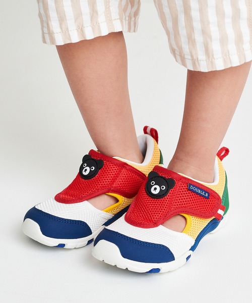 DOUBLE_B（ダブルビー）の「ダブルラッセルキッズシューズ（スニーカー・キッズ・グリーン/マルチ・19cm/18cm/17cm/16cm）」の2枚目の写真