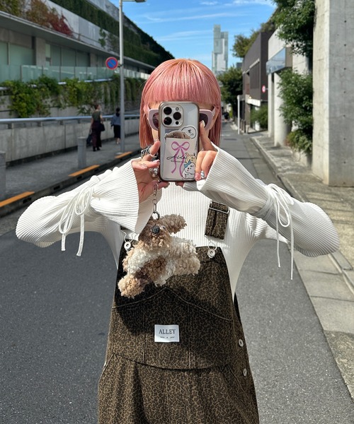 Alley Tokyo（アリートーキョー）の「リブ袖リボンぐるぐる巻きTOPS（ニット/セーター・レディース・サックスブルー/オフホワイト/グレー/ピンク/レッド・FREE）」の17枚目の写真