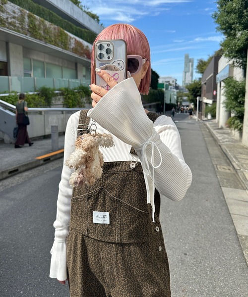 Alley Tokyo（アリートーキョー）の「リブ袖リボンぐるぐる巻きTOPS（ニット/セーター・レディース・サックスブルー/オフホワイト/グレー/ピンク/レッド・FREE）」の15枚目の写真