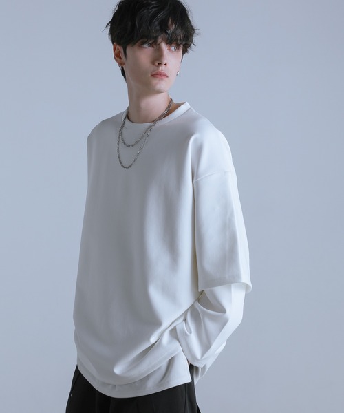 ルーズシルエットワイドスリーブフェイクレイヤードロングスリーブプルオーバー（Tシャツ/カットソー）｜LILL（リル）