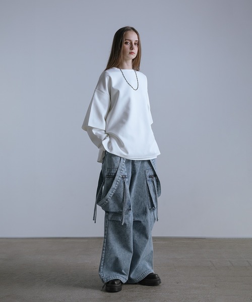 ルーズシルエットワイドスリーブフェイクレイヤードロングスリーブプルオーバー（Tシャツ/カットソー）｜LILL（リル）