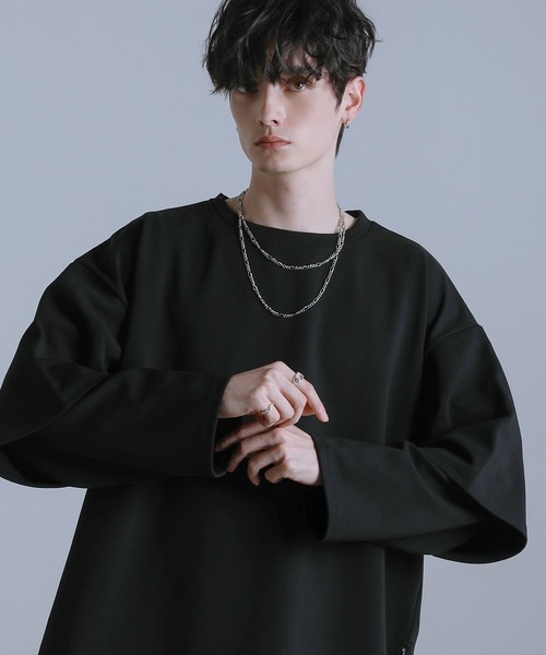 ルーズシルエットワイドスリーブフェイクレイヤードロングスリーブプルオーバー（Tシャツ/カットソー）｜LILL（リル）
