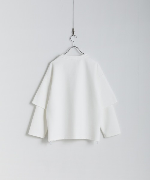 ルーズシルエットワイドスリーブフェイクレイヤードロングスリーブプルオーバー（Tシャツ/カットソー）｜LILL（リル）