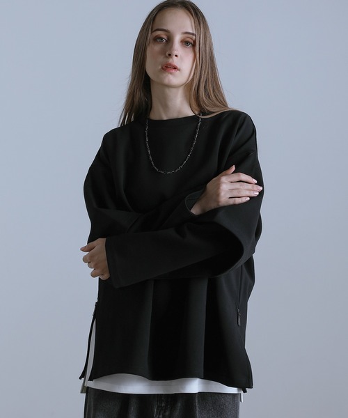ルーズシルエットワイドスリーブフェイクレイヤードロングスリーブプルオーバー（Tシャツ/カットソー）｜LILL（リル）
