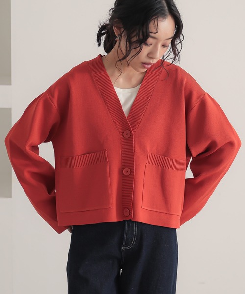 n'OrLABEL(ノアールレーベル)の「スポンジニットショートカーディガン(カーディガン/ボレロ・レディース・ネイビー/オレンジ/アイボリー・1/2)」の11枚目の写真