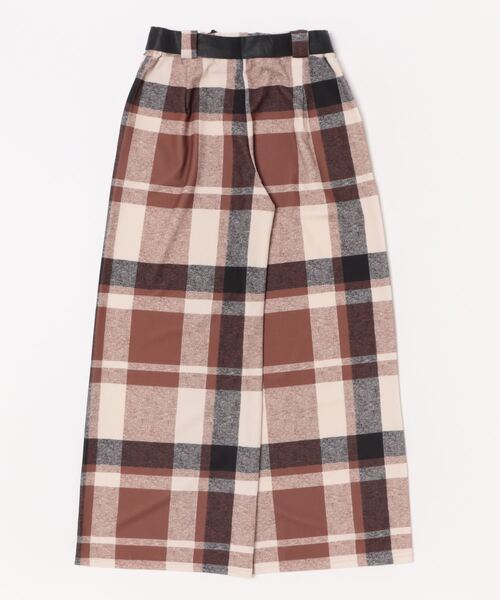 【セール】ITALY チェック柄 リボンベルト付 フレアパンツ（その他パンツ）｜Settimissimo（セッティミッシモ）