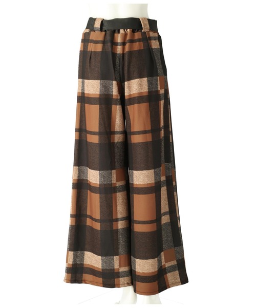 【セール】ITALY チェック柄 リボンベルト付 フレアパンツ（その他パンツ）｜Settimissimo（セッティミッシモ）