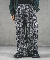 Shoowtime | Flower pattern 2 tuck wide pants / フラワーパターン2タックワイドパンツ(その他パンツ)