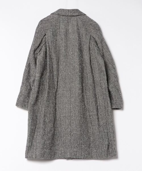 OVERCOAT(オーバーコート)の「OVERCOAT/オーバーコート RAGLAN SLEEVE OVERCOAT WITH SOUTIEN COLLAR IN HERRINGBONE / F23C08ST-DWTW(ステンカラーコート・メンズ・ブラック・SMALL/MEDIUM)」の2枚目の写真
