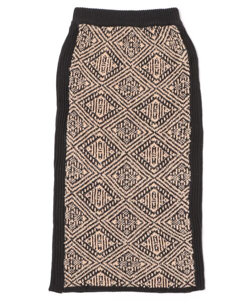 Lull（ルル）の「【Lull / ルル】セットアップ対応 / ジオメトリックニットタイトスカート（スカート・レディース・グレー/ベージュ・ONESIZE）」の16枚目の写真