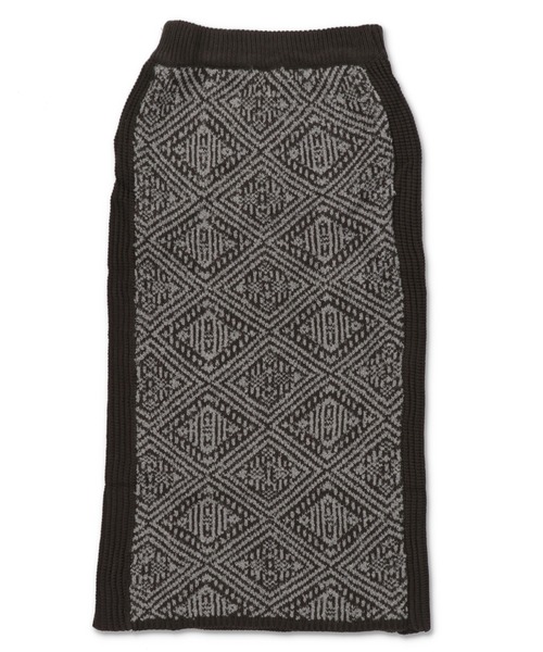 Lull（ルル）の「【Lull / ルル】セットアップ対応 / ジオメトリックニットタイトスカート（スカート・レディース・グレー/ベージュ・ONESIZE）」の18枚目の写真