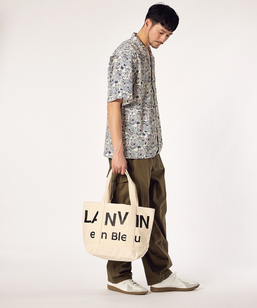 LANVIN en Bleu（ランバンオンブルー）の「【LANVIN en Bleu ESSENTIAL】COQUILLERE / ”エッセンシャル” ウルトラヘヴィー キャンバストート Mサイズ（トートバッグ・メンズ・ブラック/オフホワイト・FREE）」の9枚目の写真