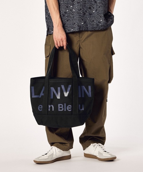 LANVIN en Bleu（ランバンオンブルー）の「【LANVIN en Bleu ESSENTIAL】COQUILLERE / ”エッセンシャル” ウルトラヘヴィー キャンバストート Mサイズ（トートバッグ・メンズ・ブラック/オフホワイト・FREE）」の10枚目の写真