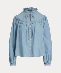 ◆極美品 25SS ポロラルフローレン フリルトリムコットンシャンブレーシャツ 90194671_b_01_215.jpg