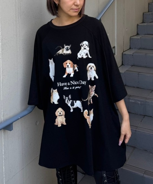 Candy Stripper（キャンディストリッパー）の「HAVE A NICE DAY BIG Tシャツ（Tシャツ/カットソー・レディース・アイボリー/ライトブルー/ブラック/チャコール・FREE）」の3枚目の写真