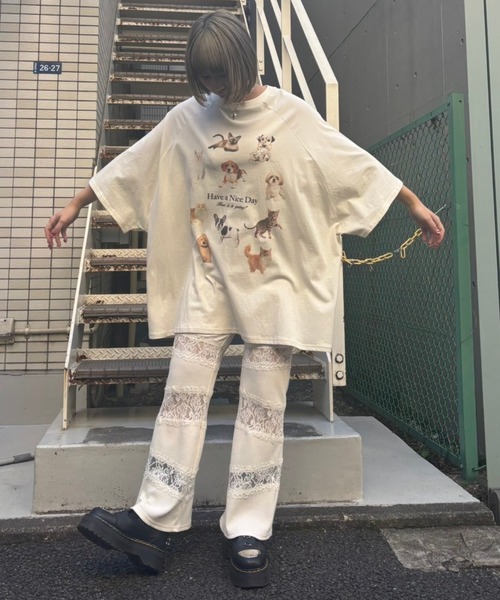 Candy Stripper（キャンディストリッパー）の「HAVE A NICE DAY BIG Tシャツ（Tシャツ/カットソー・レディース・アイボリー/ライトブルー/ブラック/チャコール・FREE）」の20枚目の写真